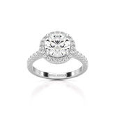 2.5 CT Round Cut Halo Lab Diamond Ring